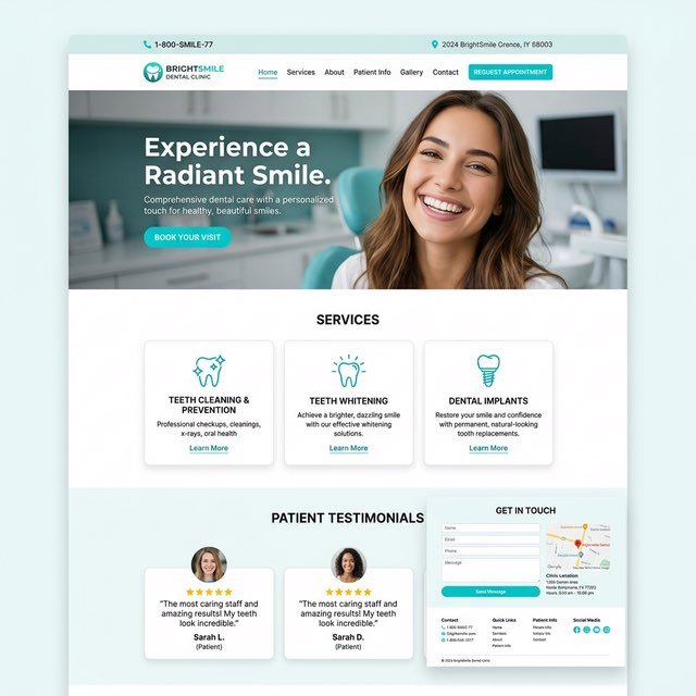 Dental clinic website design for BrightSmile Tampa FL