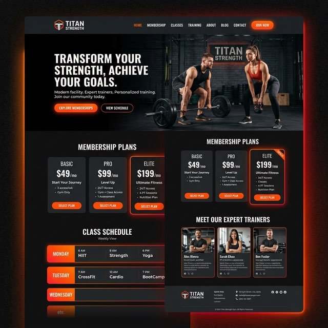 Fitness gym website design for Titan Strength Austin TX